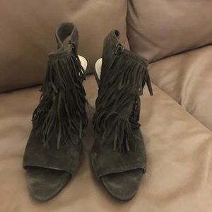 Olive suede shoes